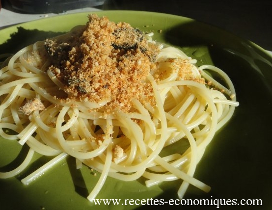 Spaghettis à la chapelure : économique et bon! image