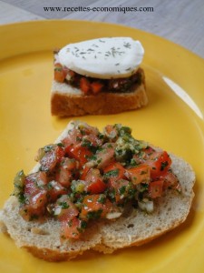 crostini mozzarella tomates