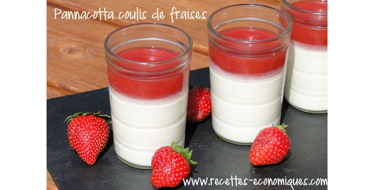 Pannacotta et son coulis de fraises image