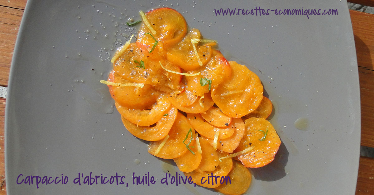 Carpaccio d’abricots, huile d’olive et citron image