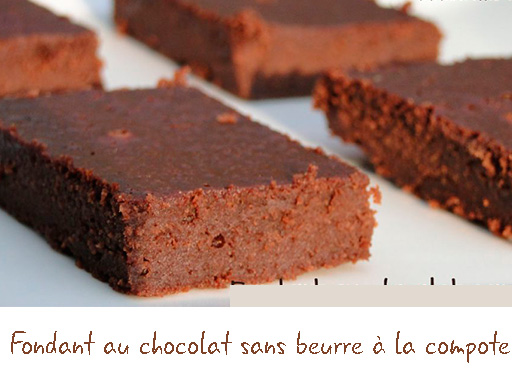 recette du fondant au chocolat sans beurre avec de la compote image