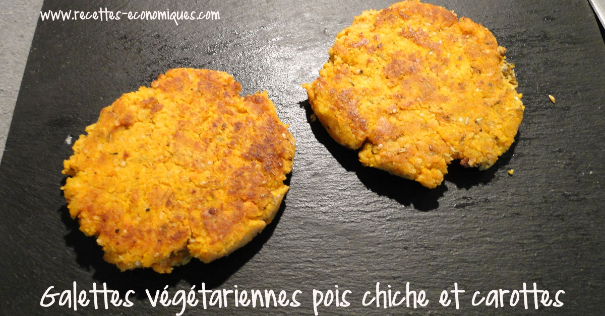 Galettes végétariennes pois chiche et carottes image