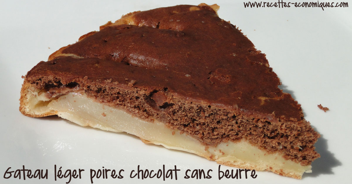 gateau léger poires chocolat sans beurre image