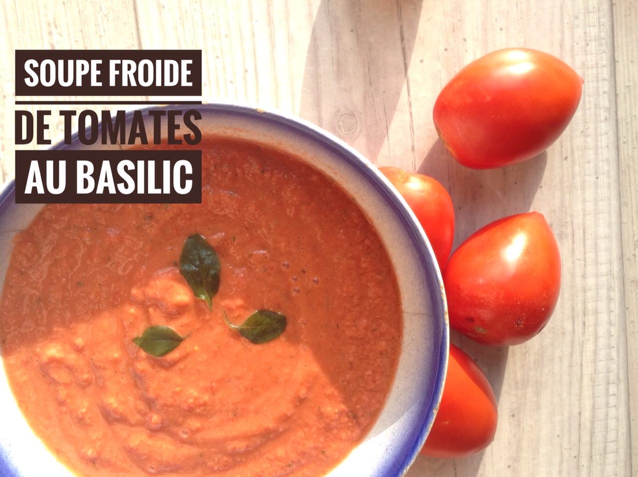 Soupe froide de tomates au basilic image