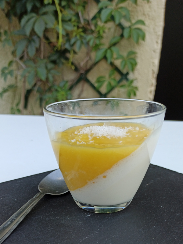 Panna cotta coulis de mangue