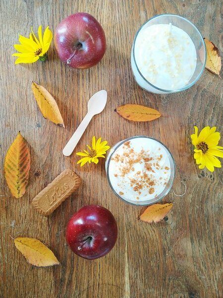 Pommes caramélisées au fromage blanc