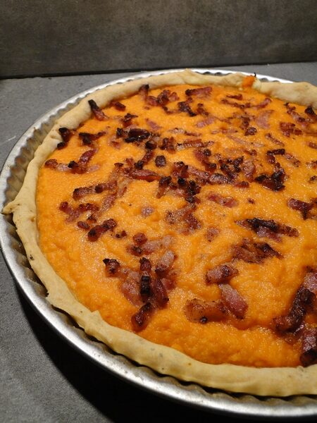 Tarte carottes et lardons