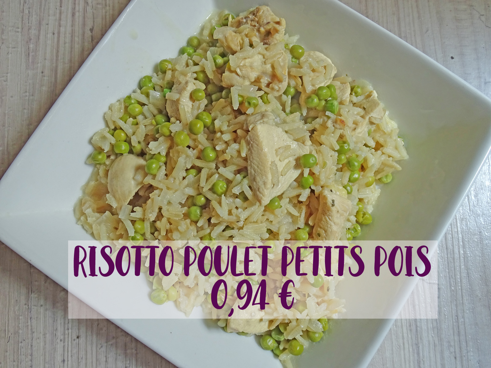 risotto petits pois poulet image