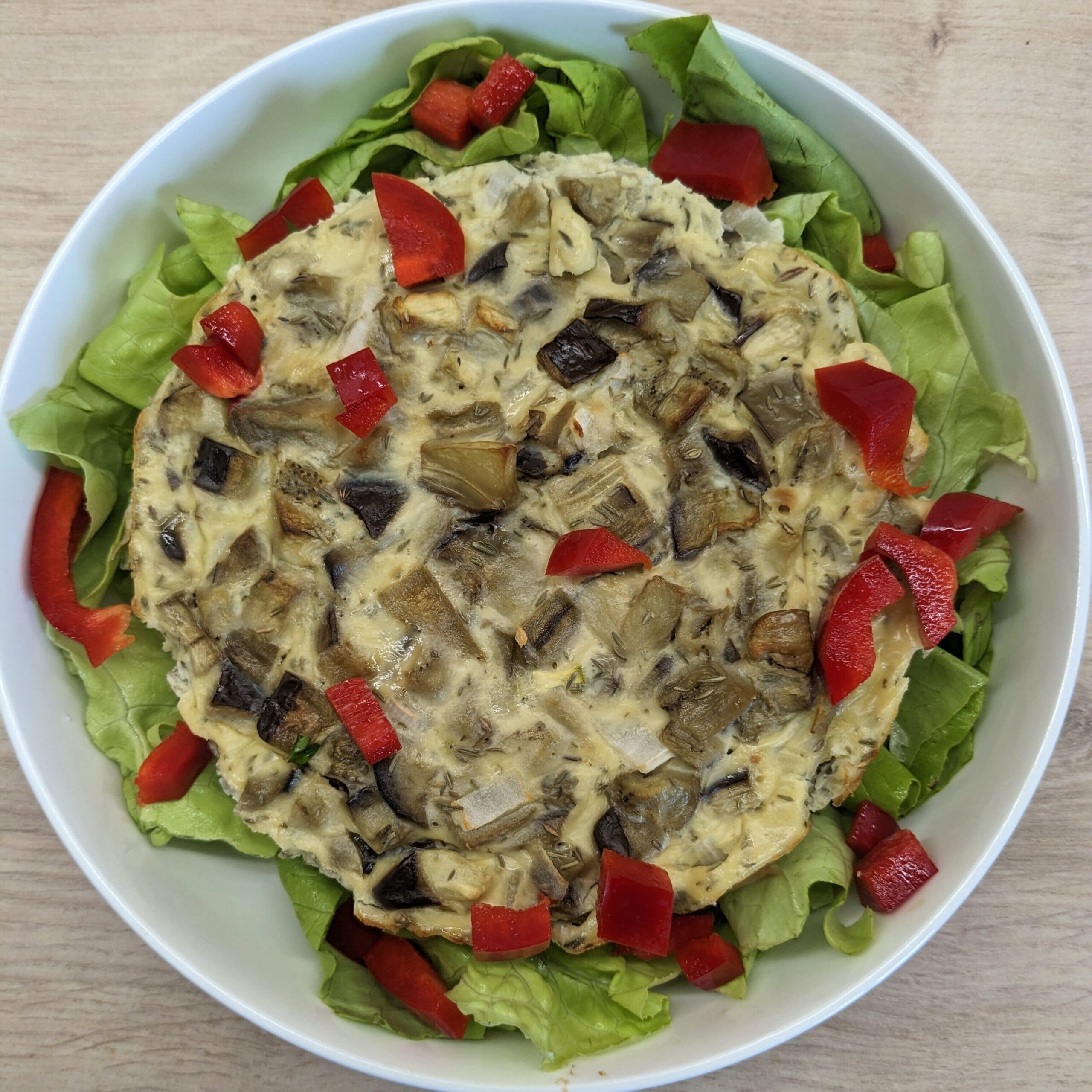 Clafoutis aubergine chèvre frais image