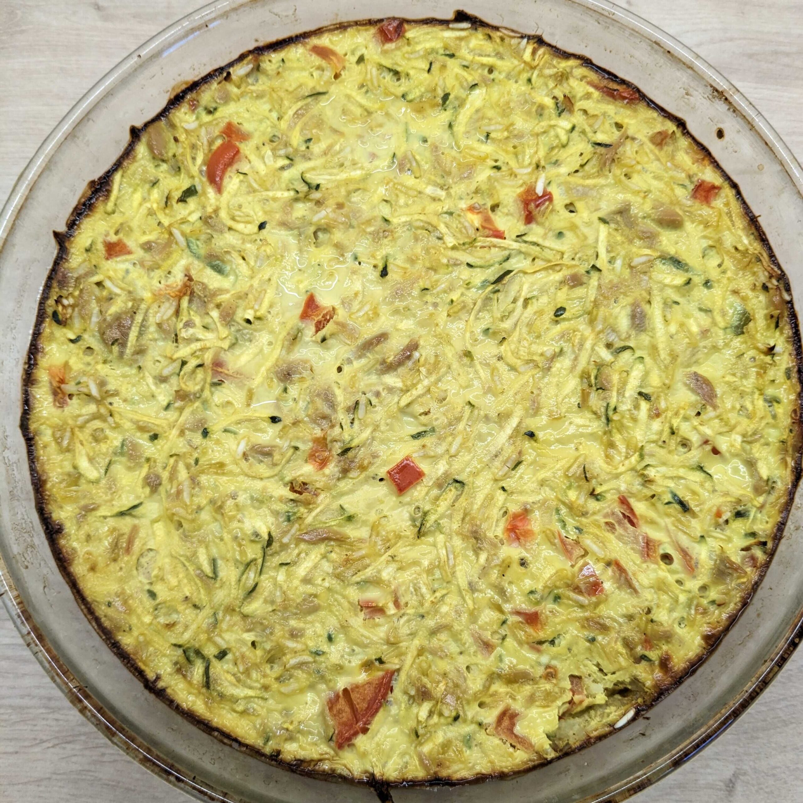 Gratin courgettes, riz et thon image